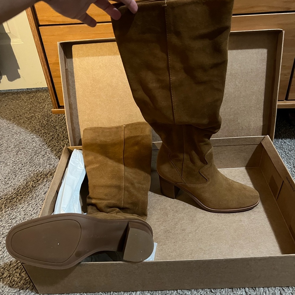 Topanga tan boots mid calf